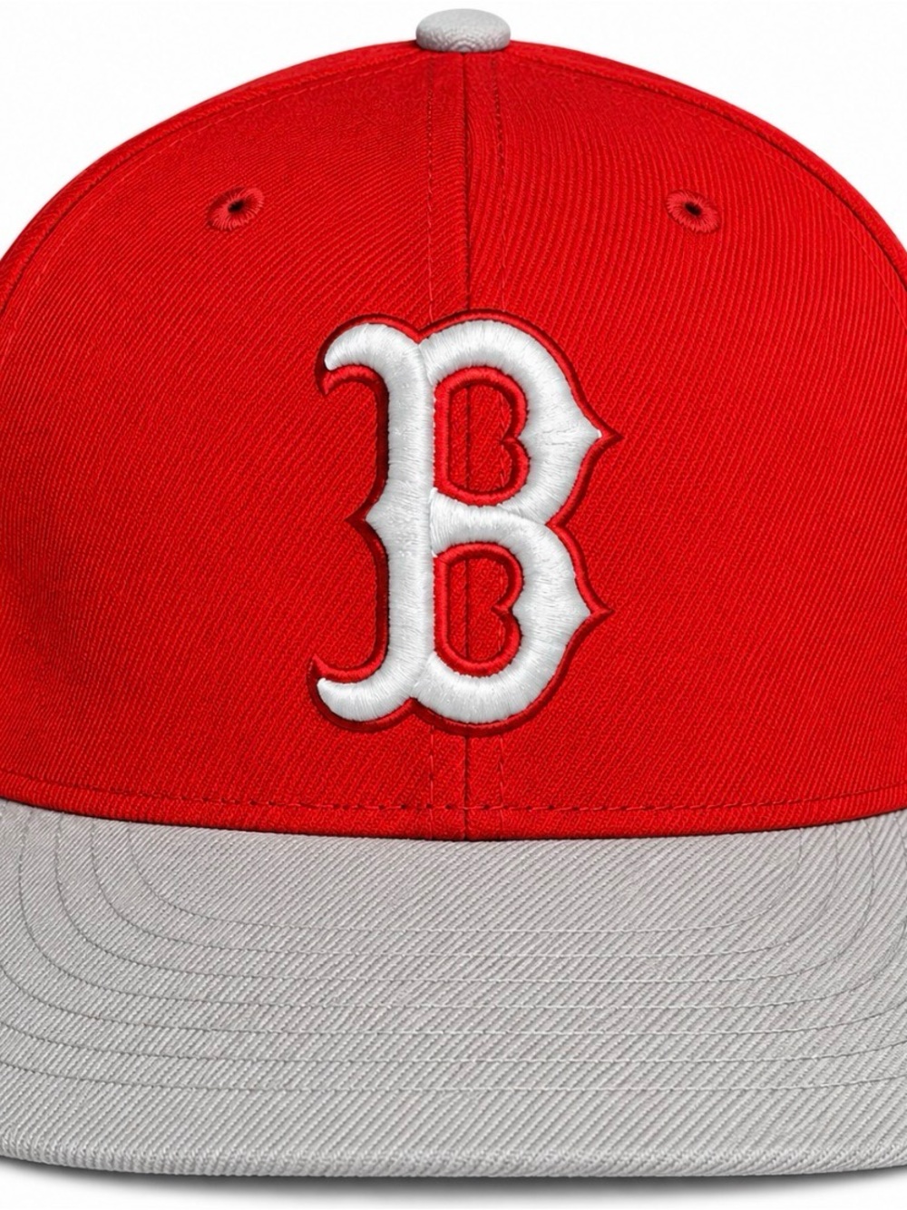 New Era Boston Red and Gray Snap Back Baseball Cap with Raised Logo